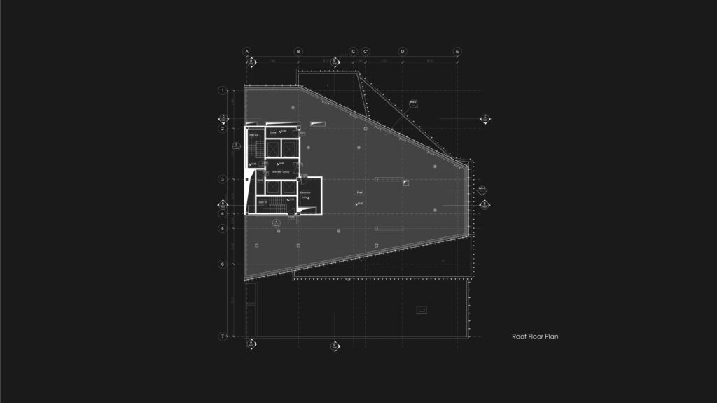 Mika Knots Office & Commercial Tower roof floor plan in Mirdamad, Tehran, by Fluid Motion Architects, designed by Reza Daneshmir and Catherine Spiridonoff