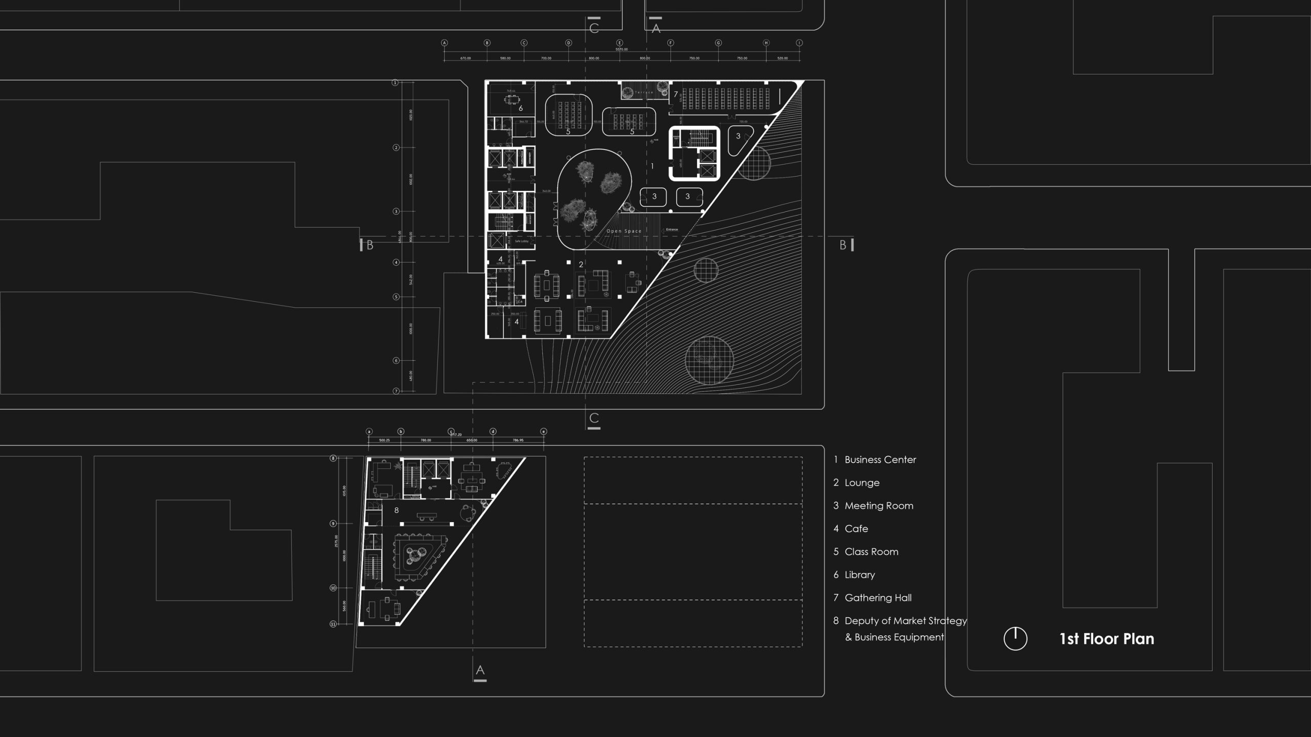 Afra and Firoozeh (Tejarat Bank) office building architectural plan in Tehran by Fluid Motion Architects, designed by Reza Daneshmir and Catherine Spiridonoff