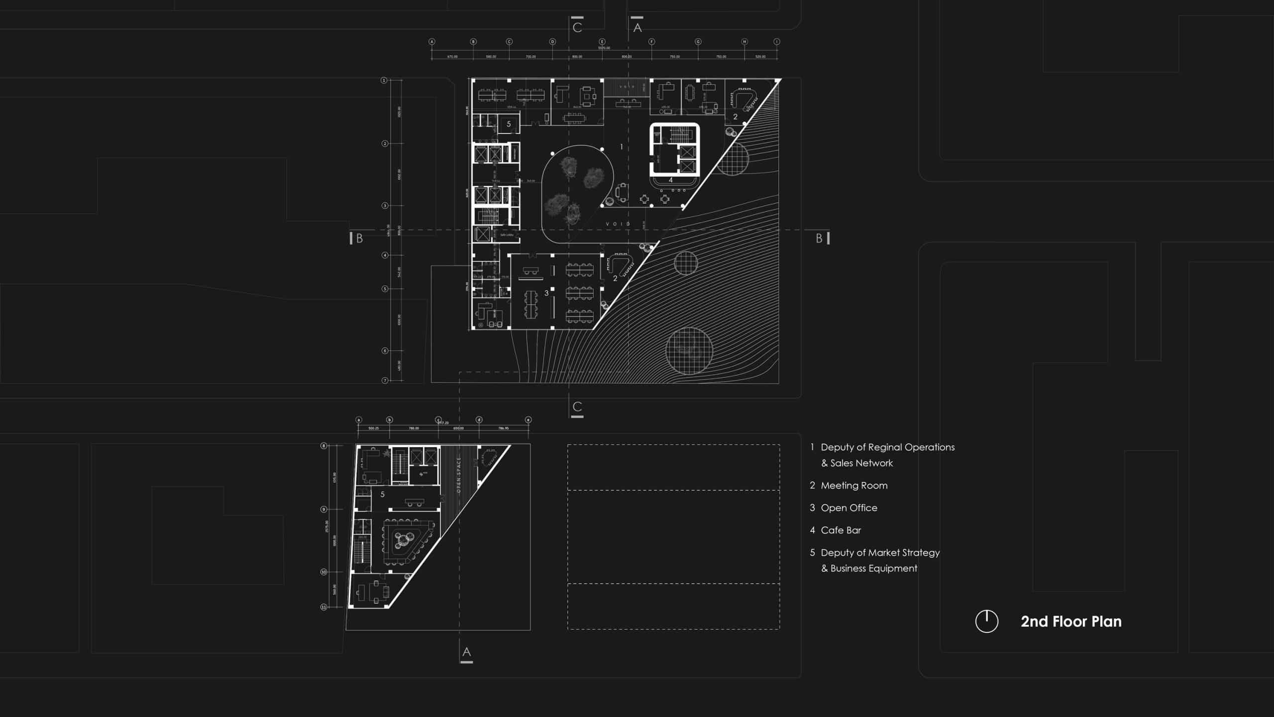 Afra and Firoozeh (Tejarat Bank) office building architectural plan in Tehran by Fluid Motion Architects, designed by Reza Daneshmir and Catherine Spiridonoff