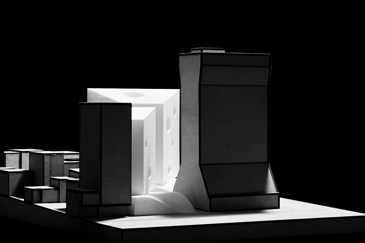 Afra and Firoozeh (Tejarat Bank) office building conceptual maket in Tehran by Fluid Motion Architects, designed by Reza Daneshmir and Catherine Spiridonoff