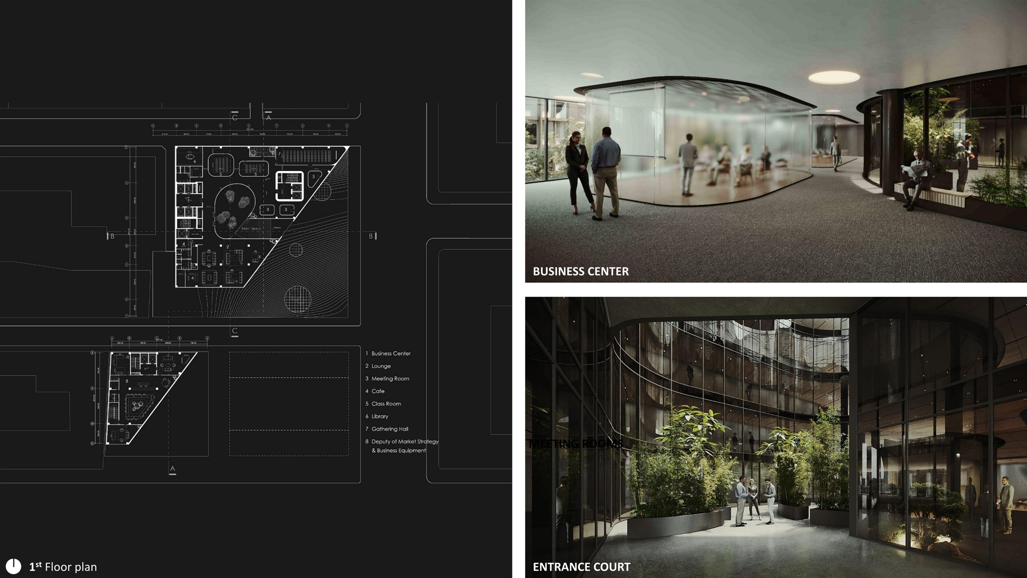 Afra and Firoozeh (Tejarat Bank) office building interior view in Tehran by Fluid Motion Architects, designed by Reza Daneshmir and Catherine Spiridonoff