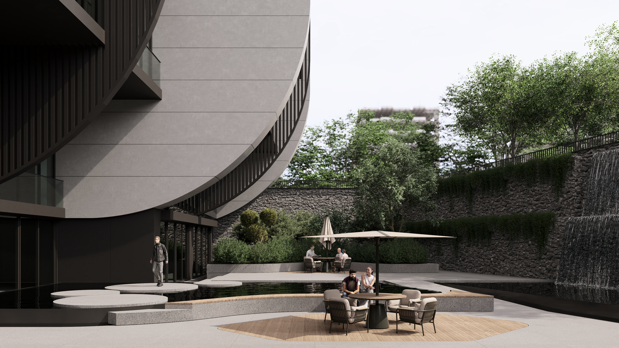 Unex Tower Residential building exterior view in Tehran by Fluid Motion Architects, designed by Reza Daneshmir and Catherine Spiridonoff