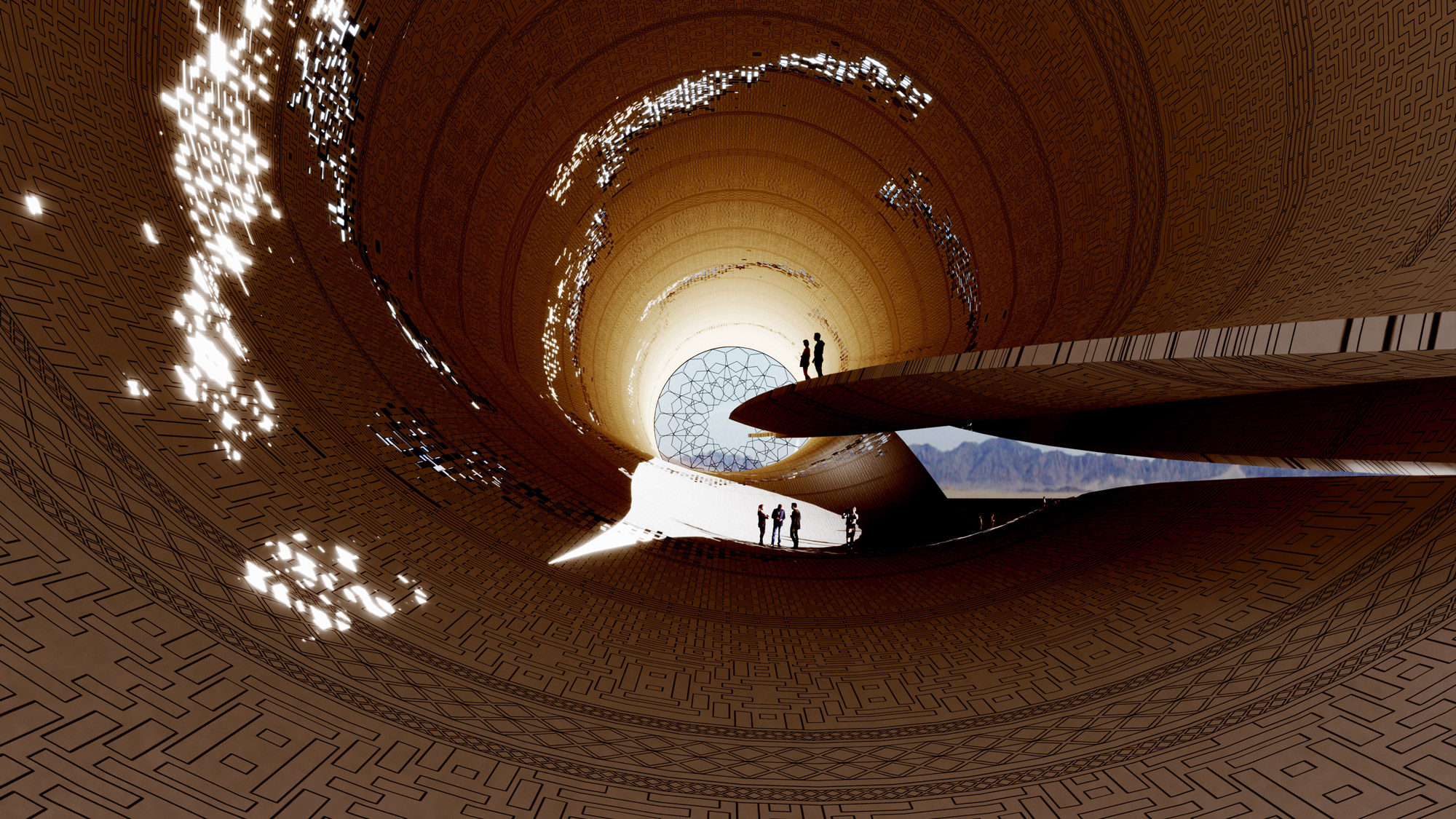 Future Museum of Tradition Interior Render by Fluid Motion Architects, designed by Reza Daneshmir and Catherine Spiridonoff