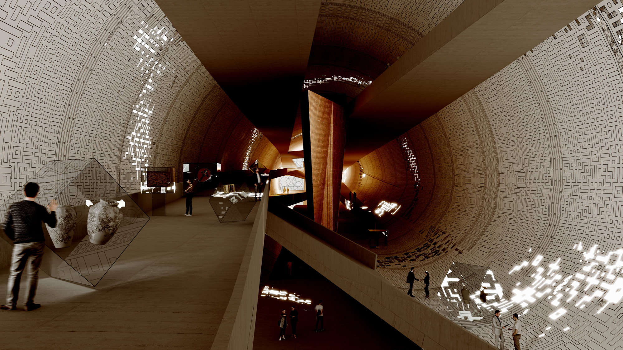 Future Museum of Tradition Interior Render by Fluid Motion Architects, designed by Reza Daneshmir and Catherine Spiridonoff