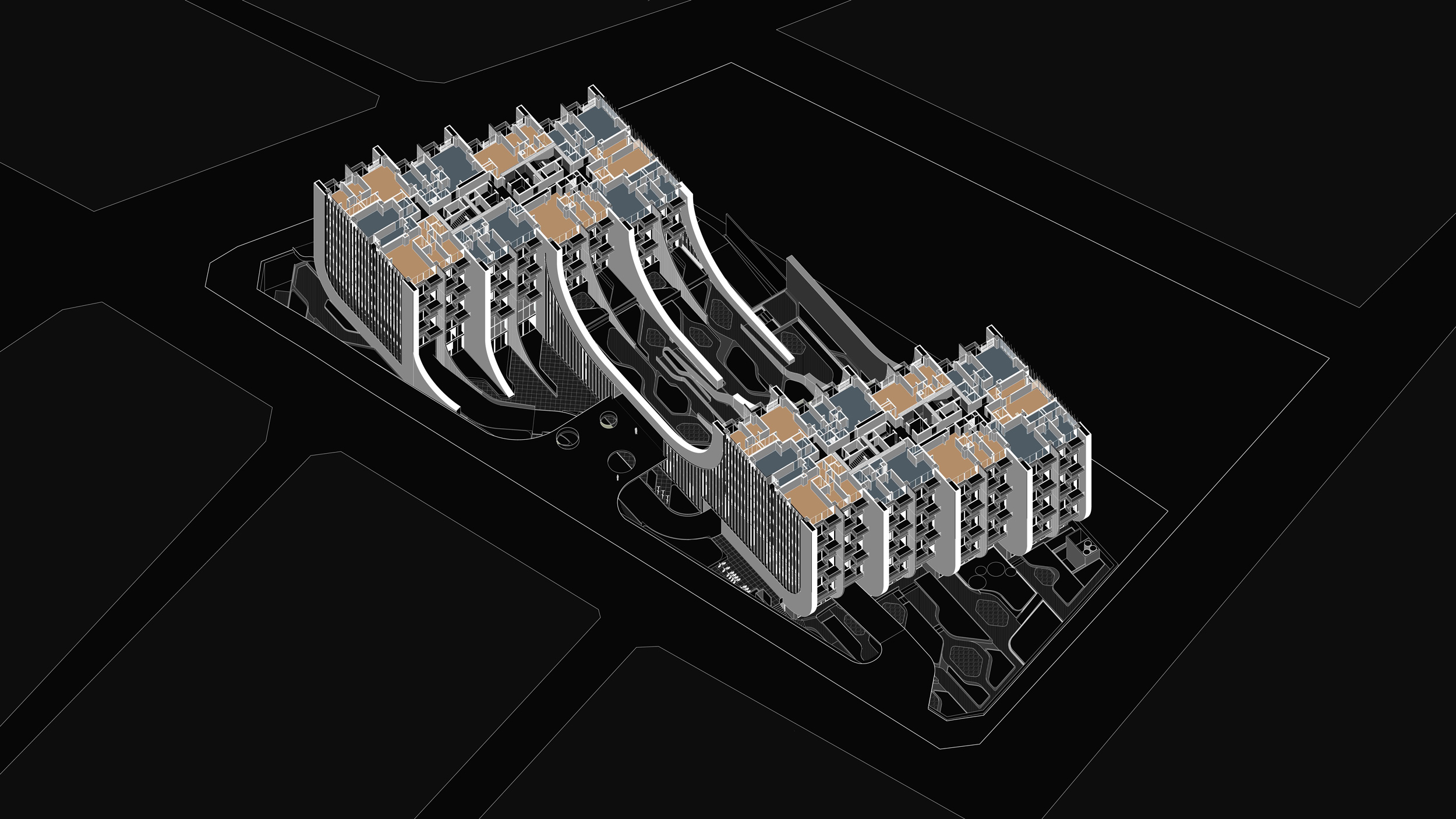 Unex Tower Residential building 3D Visualization in Tehran by Fluid Motion Architects, designed by Reza Daneshmir and Catherine Spiridonoff