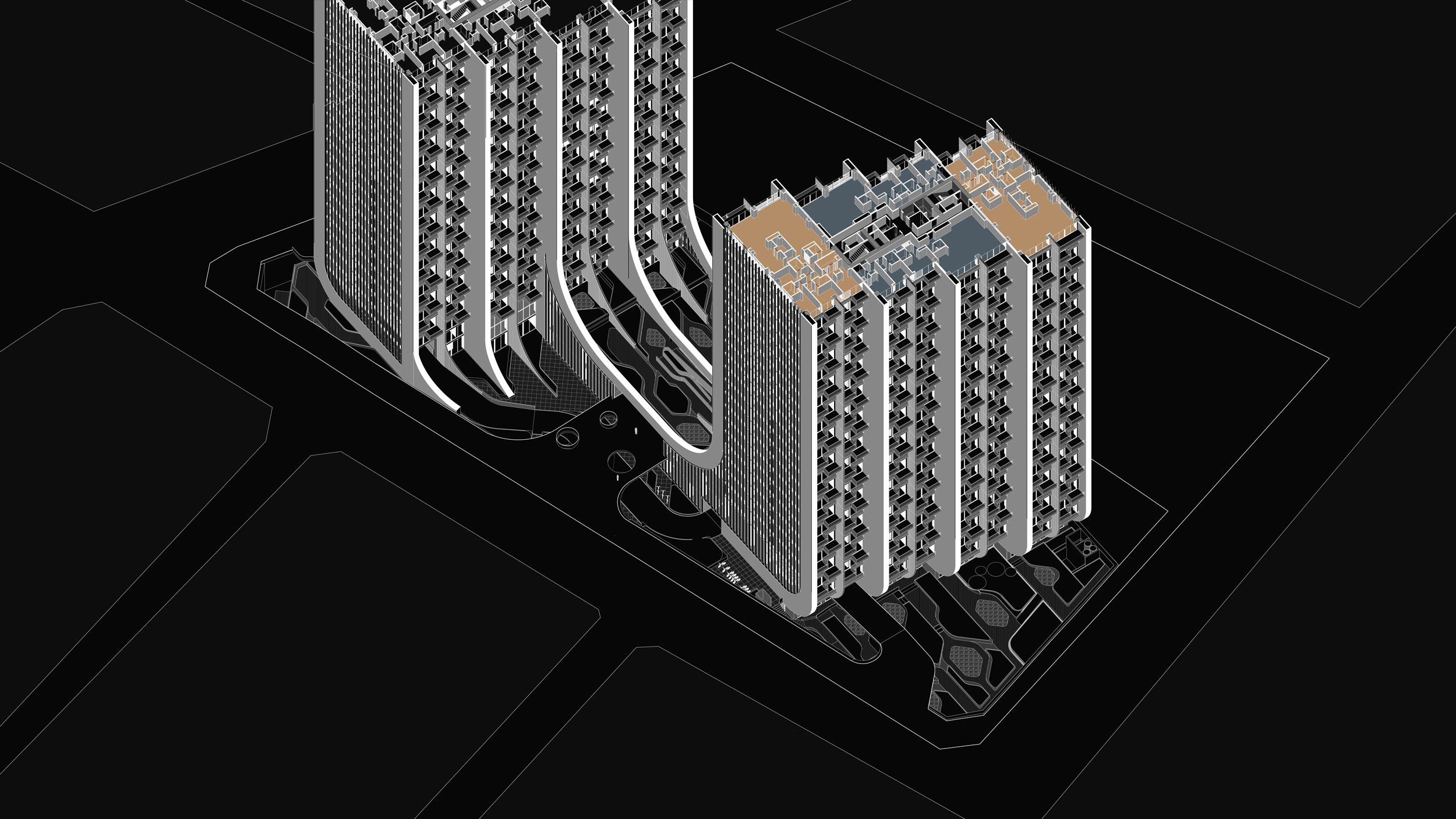 Unex Tower Residential building 3D Visualization in Tehran by Fluid Motion Architects, designed by Reza Daneshmir and Catherine Spiridonoff
